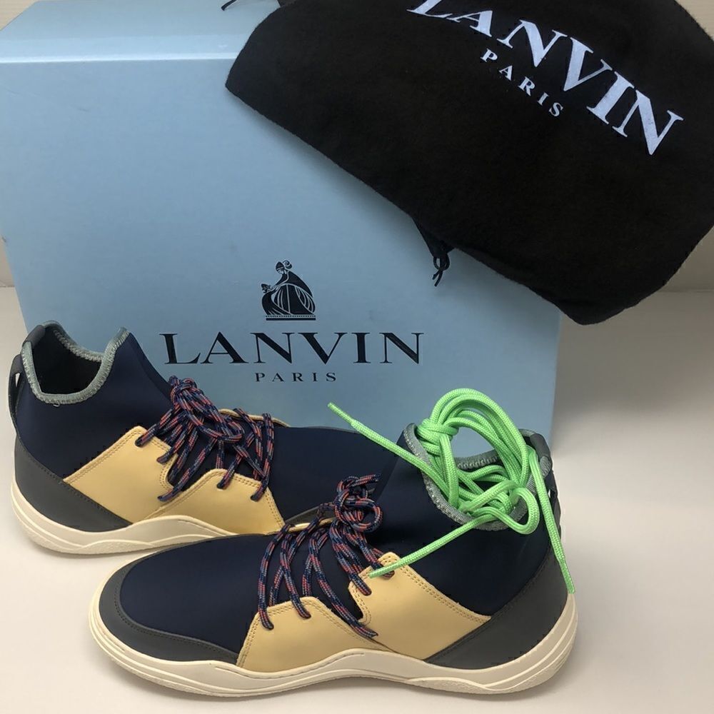 LANVIN PARIS LACE UP NEOPRENE SNEAKERS NEW IN BOX + DUST BAGS & XTRA LACE